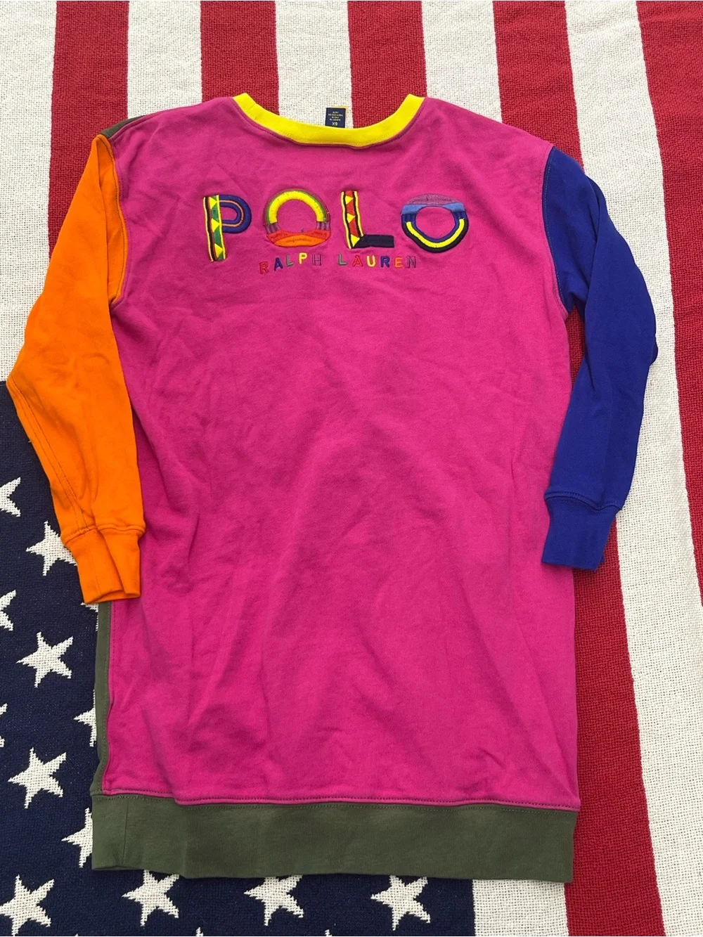 Polo Ralph Lauren Color Blocked Spa Terry Sweatshirt Dress Girls Size 6X